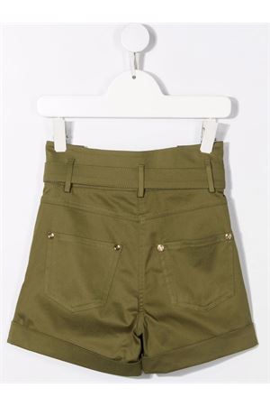 Bermuda sartoriali in cotone verde BALMAIN PARIS KIDS | 6Q6039G0019K719